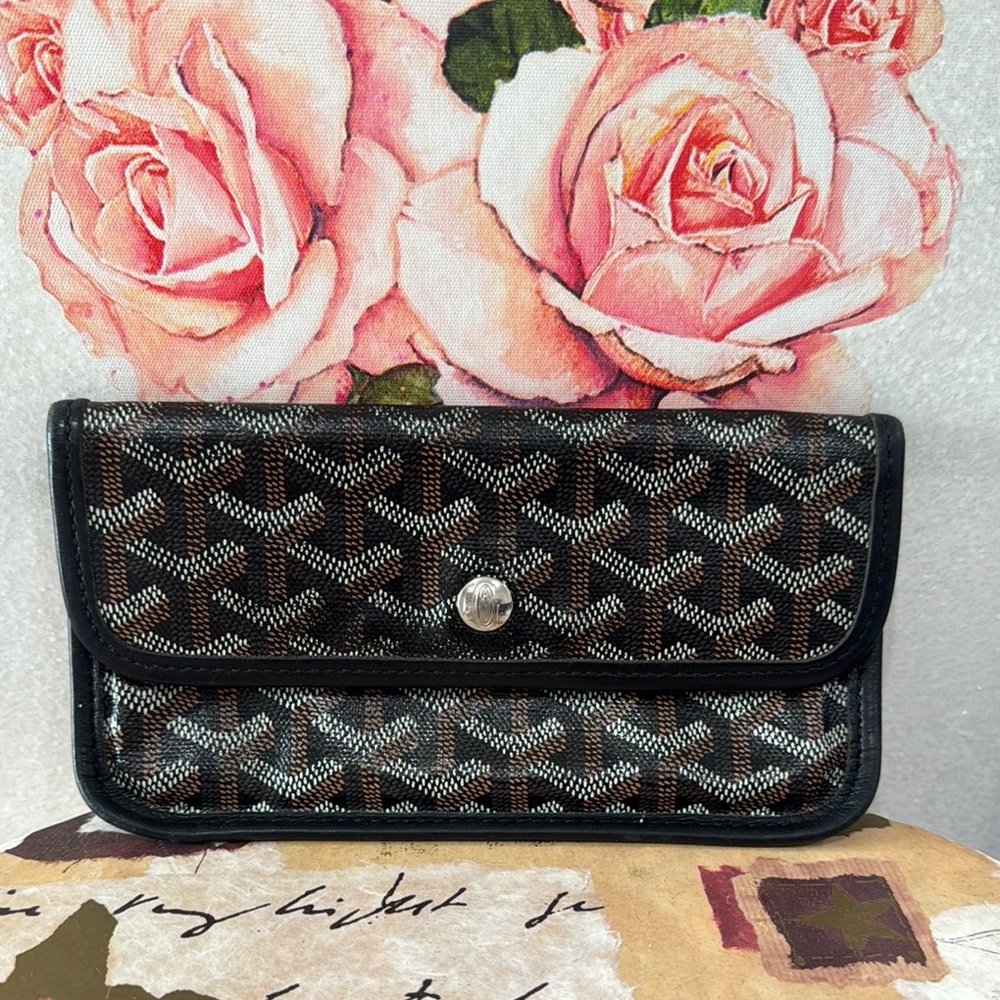 🖤🤎Goyard St. Louis Pouch Wallet - Black & Brown Goyardine